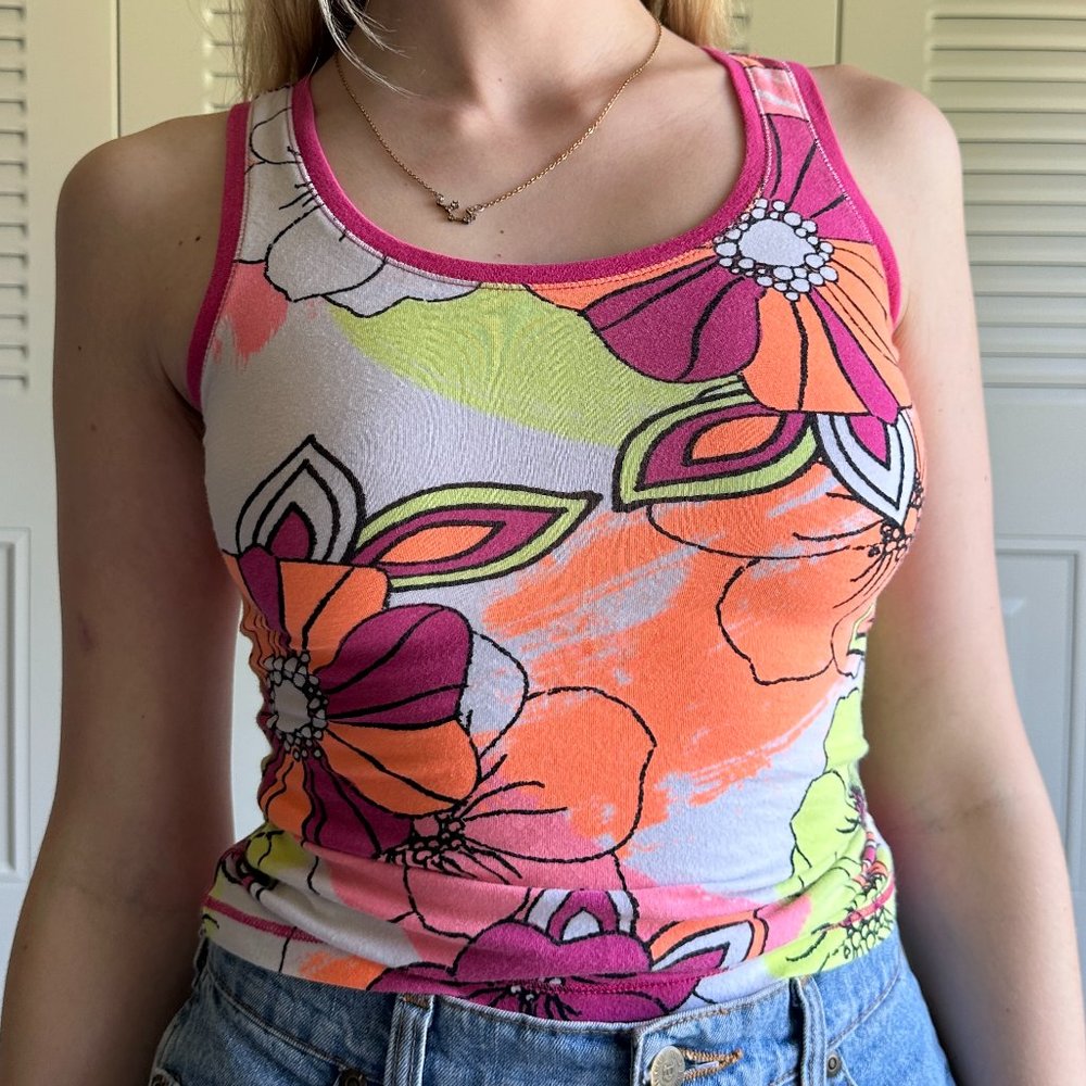 Justice Vintage 2000s Colorful Tank Top, Kids Size 6 (Adult XS)